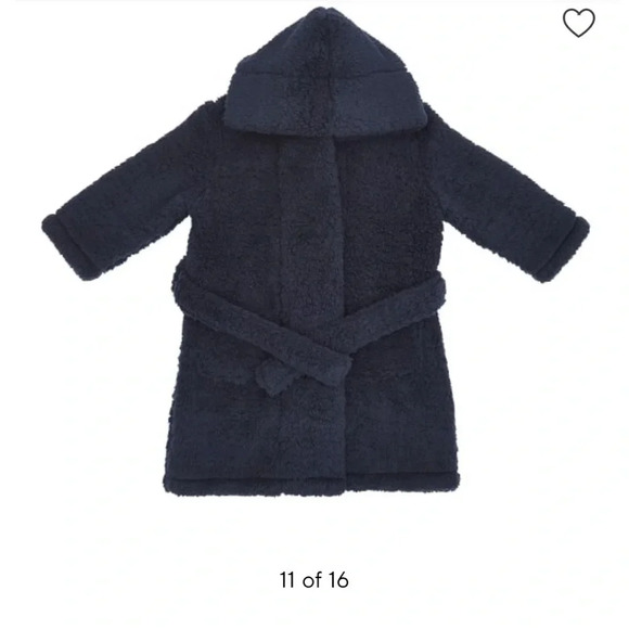 💥HOST PICK💥 Pottery Barn Kids Solid Sherpa Blue  Robe Size 2T-3T - Picture 4 of 9